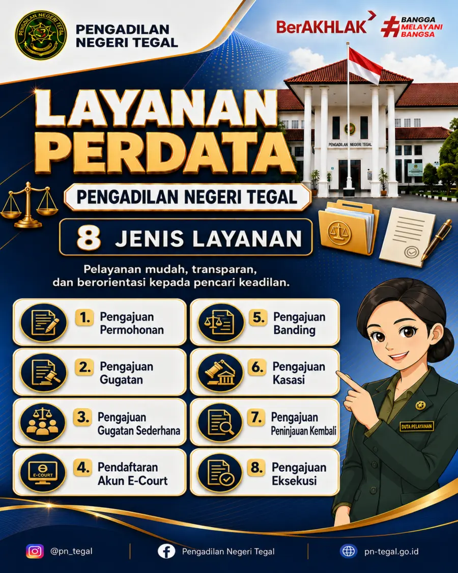 Poster 8 jenis Layanan Perdata Pengadilan Negeri Tegal